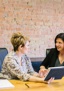Consultants reviewing a plan together